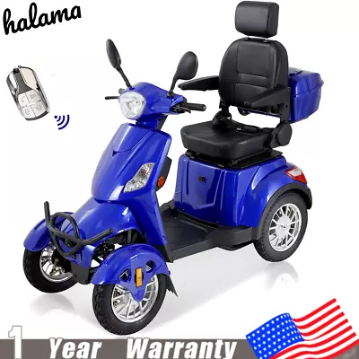 Heavy Duty 4-Wheel Mobility Scooters 31 Miles 3-Speed 800W 500lbs Capacity Blue • $2499