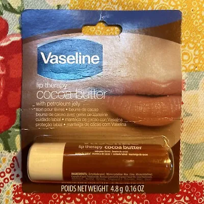 Vaseline Lip Balm Therapy Cocoa Butter 4.8g/0.16 Oz NEW Unopened • $4.99