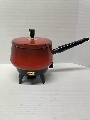 Vintage Chilton Electric Fondue Pot Red With Power Cord TESTED WORKING • $19.99