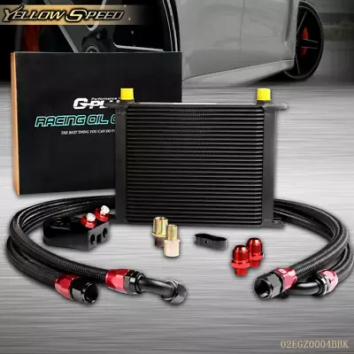 Fit For Universal 30 Row Transmis​sion Engine Oil Cooler Black + Filter Adapter • $113.03