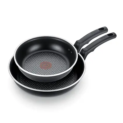 T-fal Cook & Strain Nonstick 2 Piece Fry Pan Cookware Set 9.5 And 11 InchBlack • $25.87