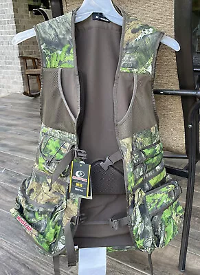 Mossy Oak Obsession Mens Camo Turkey Hunting Vest W/Seat Cushion - XL/2XL - NEW! • $50