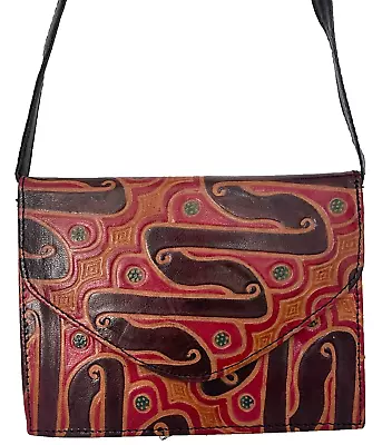 Vintage Leather Printed Pattern Bag Crossbody Purse Magnetic W/ Mirror • $9.99