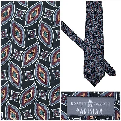 Robert Talbott Tie Mens Black Gray Paisley Ancient Madder Silk Necktie Classic • $19.99