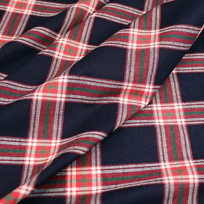 Tartan Check 100% Cotton High Quality Craft Lightweight Fabric 9 Colors SALE • £4.20