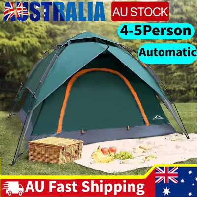 $68.88 • Buy 4 Person Pop Up Camping Tent, Waterproof Automatic Setup Instant Family Tents