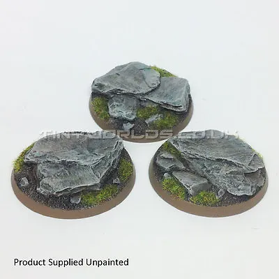 50mm Round Rock / Slate Scenic Resin Bases Warhammer 40K • £7.99