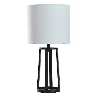 Modern Matte Black Table Lamp With Classic Drum Shade • $34.97