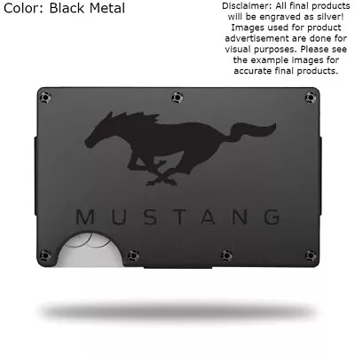 Custom  FORD MUSTANG  Car Brand Laser Engraved Wallet - Pick A Wallet Color • $22