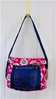 Levis DENIM And Daisies Handmade TOTE BAG Pockets Lined Shoulder Unique • £4.99