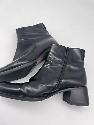 Via Spiga Italy Womens Sz 8.5 Black Leather Ankle Boots • $26.90