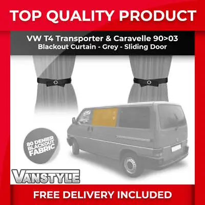 £29.99 • Buy Fits Vw T4 Transporter Tailored Blackout Fabric Sliding Door Window Curtain Grey