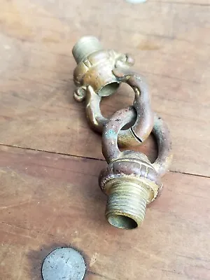 Antique Vintage Brass Light Fixture Socket Holder Chain Holder Lamp Part 2 Drop • $9.95