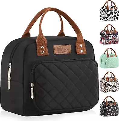 HOMESPON Insulated Lunch Bag For Women Men Ladies Work Adult Cool Tote Box Black • £14.29