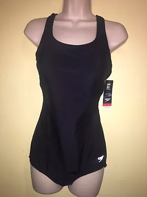 $24.99 • Buy Speedo One Piece Swimsuit Size 10 Black Swimwear New 