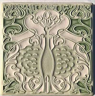 6x6 FERN GROTTO GREEN Hawaiian Aloha Oe Motawi Tile Pottery Iolani Palace Flower • $195