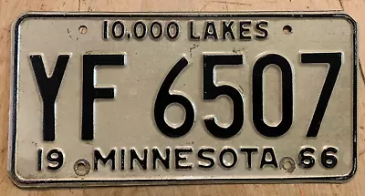 1966 Minnesota Passenger Auto License Plate   Yf 6507   Mn 66  10000 Lakes • $28.99