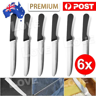 6 Pcs Steak Knives Dinner Set Stainless Steel Serrated Dishwasher Safe Knife NEW • $11.95