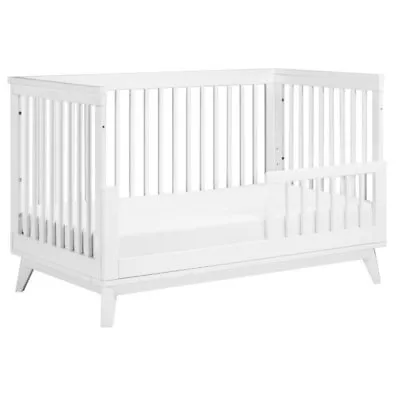 Scoot 3 In 1 Convertible Crib With Toddler Bed Conversion Kit In White • $399.99
