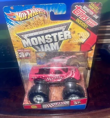 2010 Hot Wheels Monster Jam 30Th Anni. Madusa Monster Truck W/Topps Trading Card • $89.99