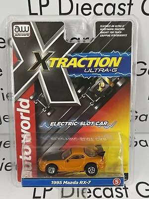 AUTO WORLD Orange 1995 Mazda RX-7 Xtraction Electric Slot Car HO Scale NEW • $32.99