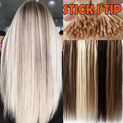 Blonde Thick 1g 0.5g I-TIP Real Remy Human Hair Extensions Pre Bonded 100S=100G • $28.15