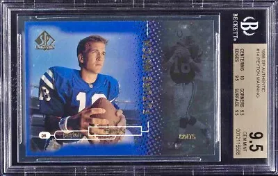 $15900 • Buy 1998 Sp Authentic Peyton Manning Rc Rookie /2000 #14 Bgs 9.5 True Gem+  Low Pop!