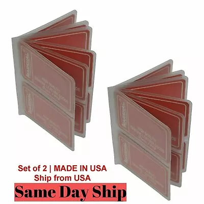 Set Of 2 Heavy Duty Vinyl 6 Pages Hipster Mens Wallet Inserts New MADE IN USA • $6.48