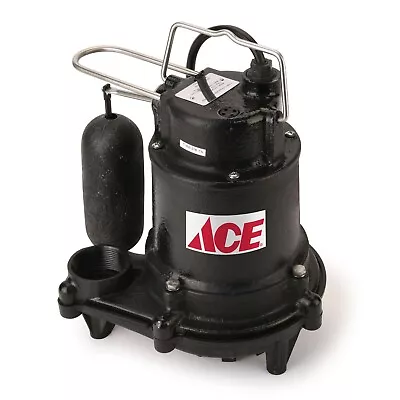 Ace 1/2 HP 4900 Gph Cast Iron Vertical Float Switch AC Submersible Sump Pump • $149.99