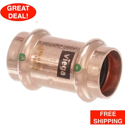 Viega ProPress 1/2 In. Press Copper Coupling With Stop Potable Water 10-Pack • $30.99