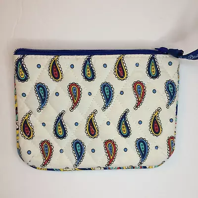 Vera Bradley MARINA PAISLEY Small Zip Pouch Lined Cosmetic Tote 5X7  HTF • $10.50