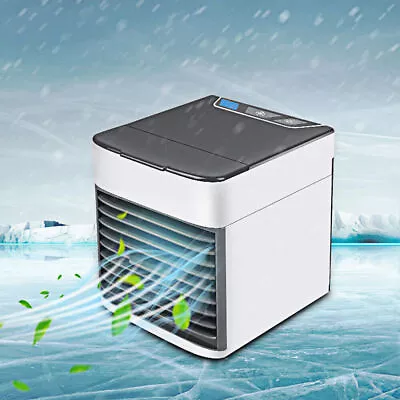 Air Cooler Conditioner Portable Desk Fan Cooling Mini Humidifier USB 7 LED Light • $22.79