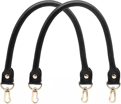 Black Genuine Leather Purses Straps 40Cm / 15.7 Inches Short Leather Strap Pur • $20.99