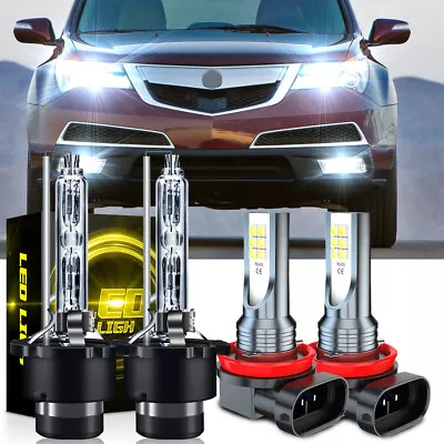 For Acura MDX 2007-2011 2012 2013 HID 4× LED Headlight Bulbs Hi/Lo Fog Light Kit • $25.98