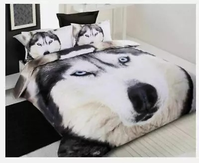 Husky Wolf Digitally Printed. Quilt Doona Duvet Cover Set. Animal Print. Double • $19.99