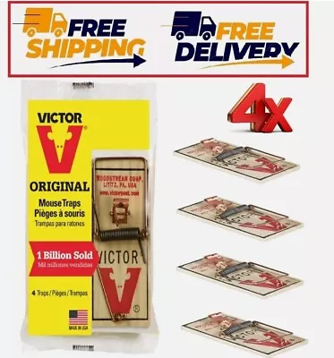 Victor Metal Pedal Mouse Trap Disposable Reusable Mouse Traps 4 PACK. • $6.75