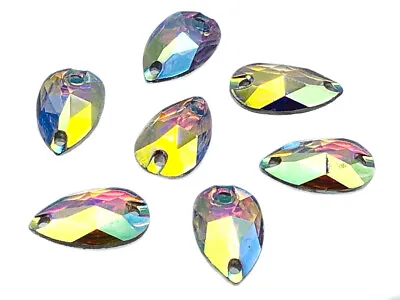 £2.99 • Buy EIMASS® Sew Or Glue On Resin Crystals, Flat Back Teardrop Shape Gems For Costume