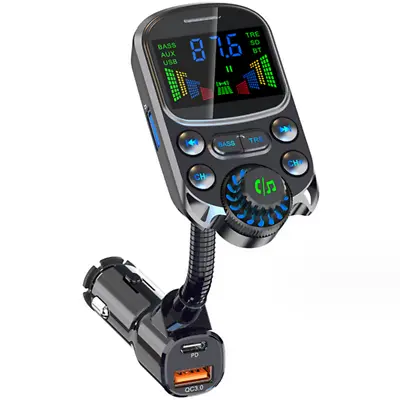 FM Transmitter Bluetooth Car MP3 Player Adapter PD USB Charger U Disk TF Card • $21.50