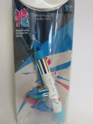 London Olympics 2012 Mandeville Mascot Keyring & 8 Colour Pen Gift Set • £7.99