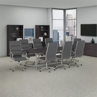 BBF Fabric Conference Table With Set Of 8 Office Chairs In Dark Gray • $3031.99