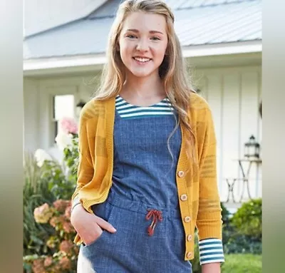Girls Matilda Jane Choose Your Own Path Overjoyed Cardigan Sweater Sz 16 Yellow • $18