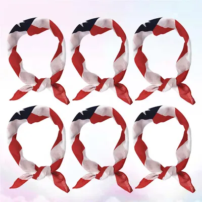 £10.48 • Buy 6 Pcs Cloth Scarf Kerchief American Flag Bandanna Women's Headbands Face