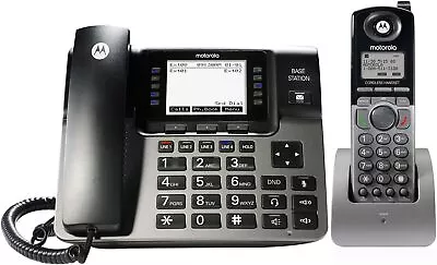 Motorola Ml1250 4 Line Corded/Cordless Phone System 1 Handset - Black/Silver • $19.28