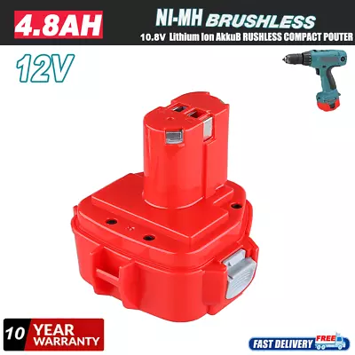 12Volt For Makita 4.8Ah 12V Battery NiMH 1200 1220 1201 1222 1233 1234 1235 PA12 • $20.89