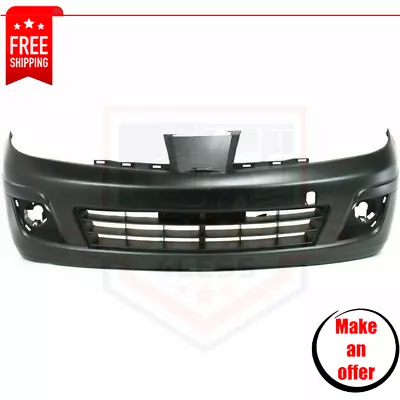 Front Primed Bumper Cover W/ Fog Light Holes For 2007-2012 Nissan Versa • $155.99