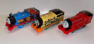 Lot Of 3 Trackmaster Thomas Percy James Motorized Trains Tested And Working • $19.99