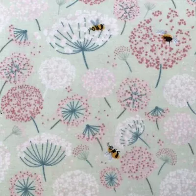 Bees On Cow Parsley 100% Cotton By The Half Metre • £8.50