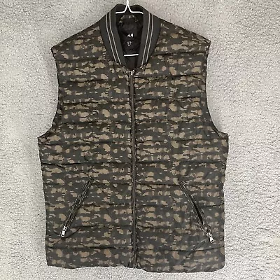 H&M Puffy Vest Men Camo Medium 38R Hunting Casual Warm Fall Spring • $24.95