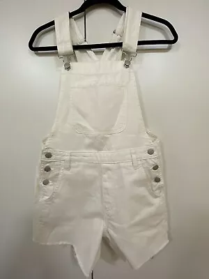 RIDERS By LEE WOMENS SHORT OVERALLS SZ 6 - White Denim - Good Condition!!! • $6