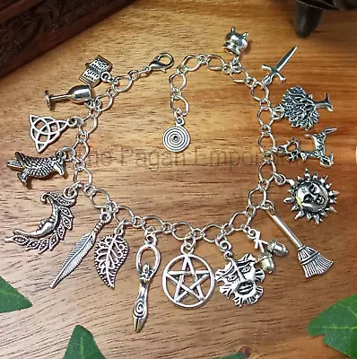 Pagan Ways Charm Bracelet - Handmade Jewellery Wiccan Witchcraft Witch Druid • £11